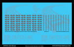 HO Scale OFOX Scrap Car Patches White w/Black Background Decal Set | Switchline Decals