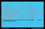 N Scale OFOX Scrap Car Patches Black w/White Background Decal Set | Switchline Decals