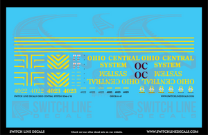 N Scale Ohio Central System SD40-2 Locomotives Decal Set V1