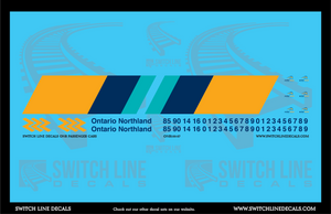 HO Scale Ontario Northland Passenger Cars Decal Set