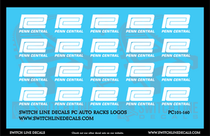 N Scale Penn Central Auto Rack Logos Decal Set