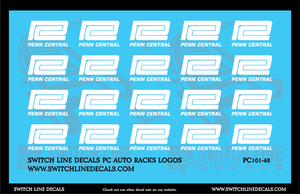 O Scale Penn Central Auto Rack Logos Decal Set