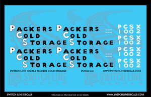 N Scale Packers Cold Storage Decal Set