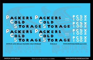 HO Scale Packers Cold Storage Decal Set