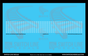 N Scale White Plate Decals Decal Set