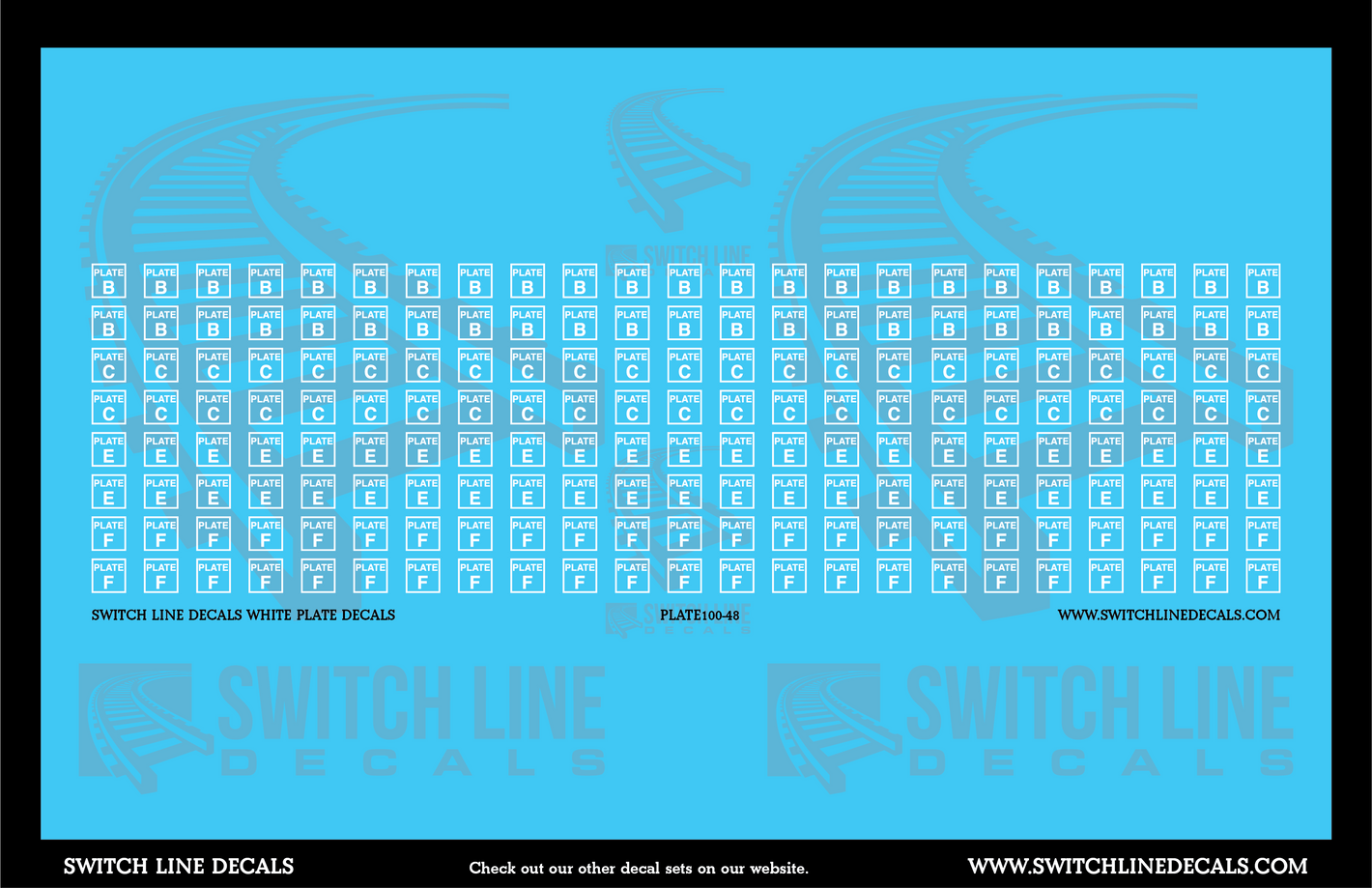 O Scale White Plate Decals Decal Set