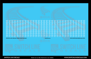 S Scale White Plate Decals Decal Set