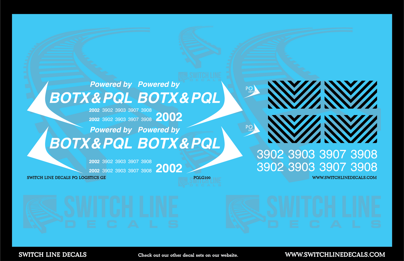 HO Scale PQ Logistics GE Locomotives Decal Set