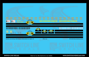 N Scale Providence & Worchester Dash 8 V2 Locomotive Decal Set