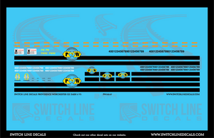 HO Scale Providence & Worchester GE Dash 8 V3 Locomotive Decal Set