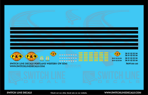 N Scale Portland And Western GW SD45 Locomotive Decal Set