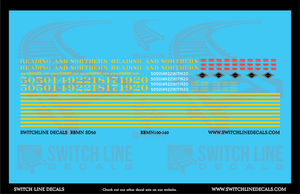 N Scale Reading Blue Mountain & Northern SD50 Locomotive Decal Set