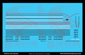 N Scale Reading Blue Mountain & Northern F7 Locomotive Decal Set