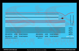 HO Scale Reading Blue Mountain & Northern F7 Locomotive Decal Set