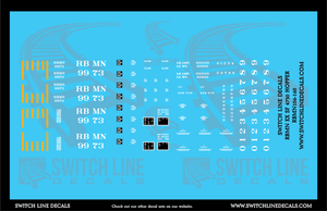 N Scale Reading Blue Mountain & Northern EX SF 4750 Hopper Decal Set