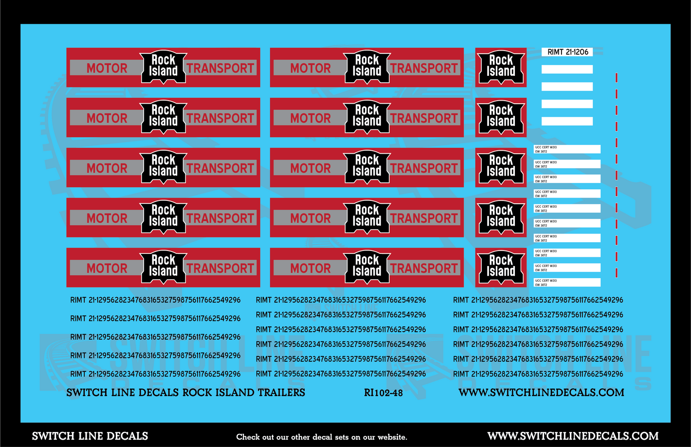 O Scale Rock Island Trailers Decal Set