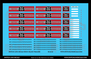 O Scale Rock Island Trailers Decal Set