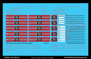 S Scale Rock Island Trailers Decal Set