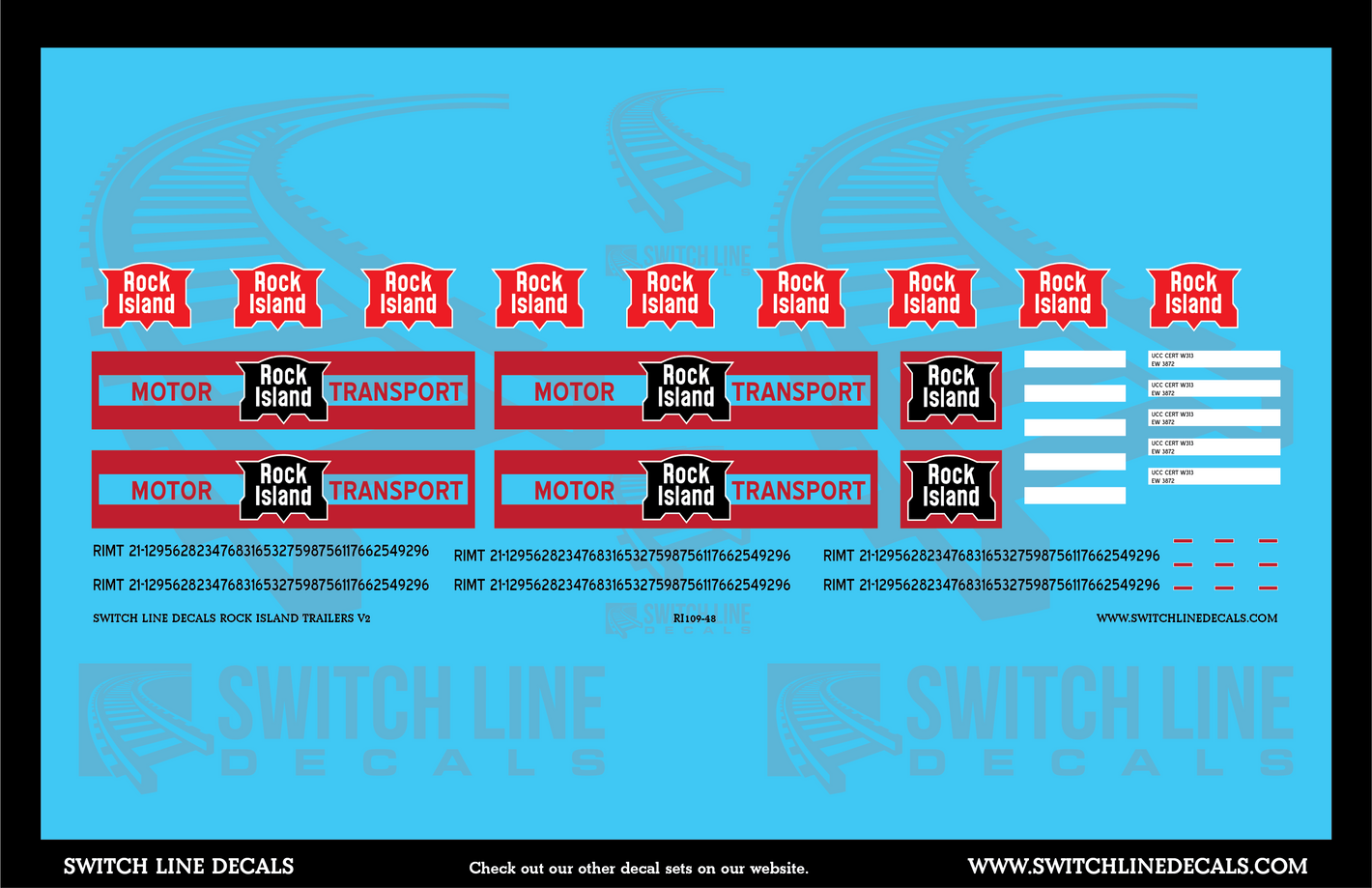 O Scale Rock Island Trailers V2 Decal Set