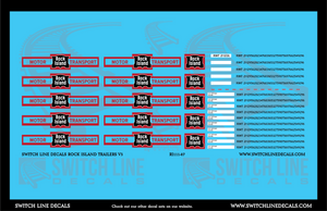 HO Scale Rock Island Tractor Trailers V3 Decal Set