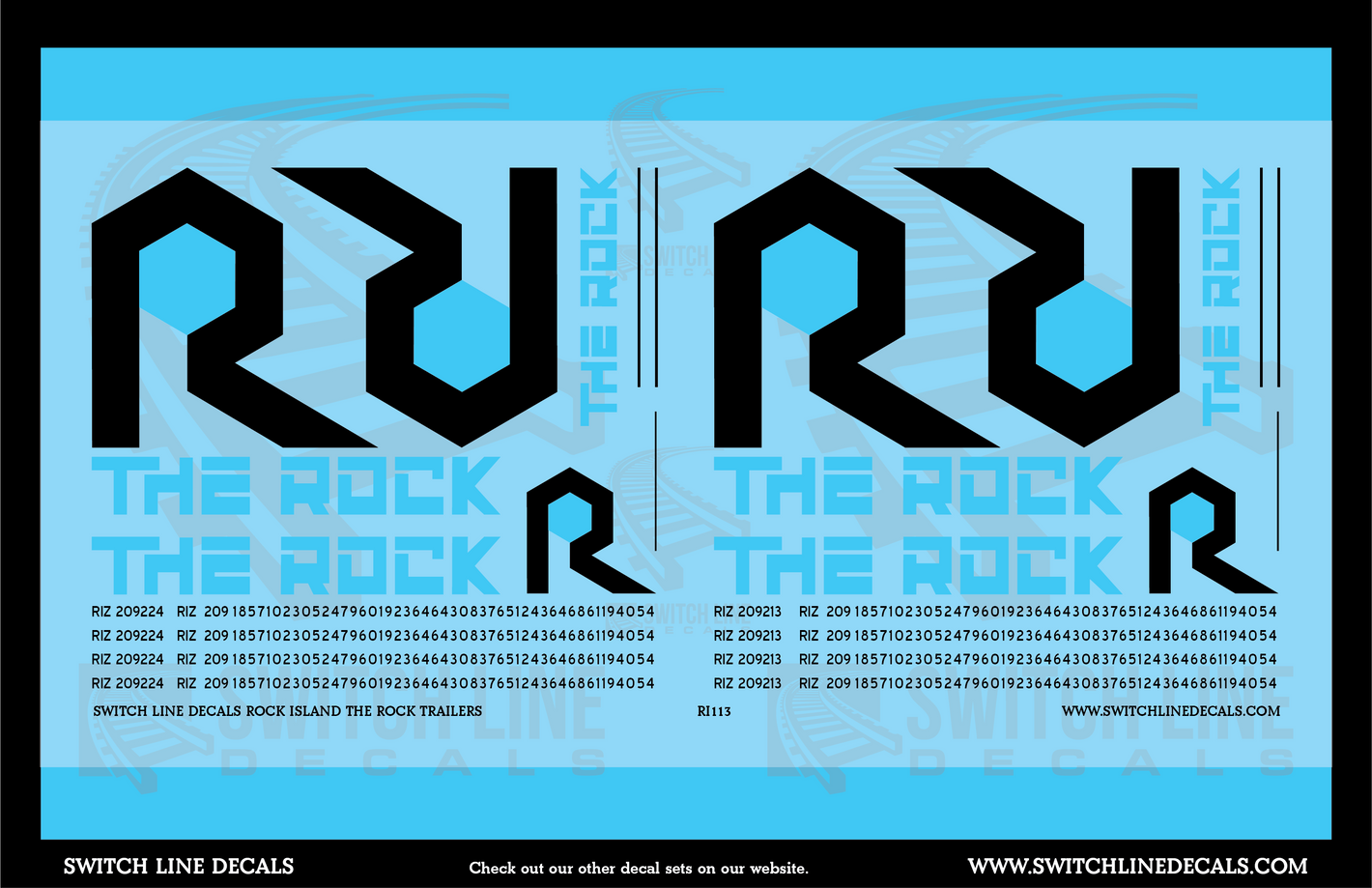 S Scale Rock Island "R" Semi Trailers Decal Set