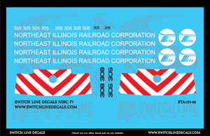 O Scale NIRC F7 Locomotive Decal Set