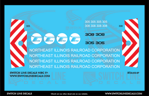 HO Scale NIRC F7 Locomotive Decal Set