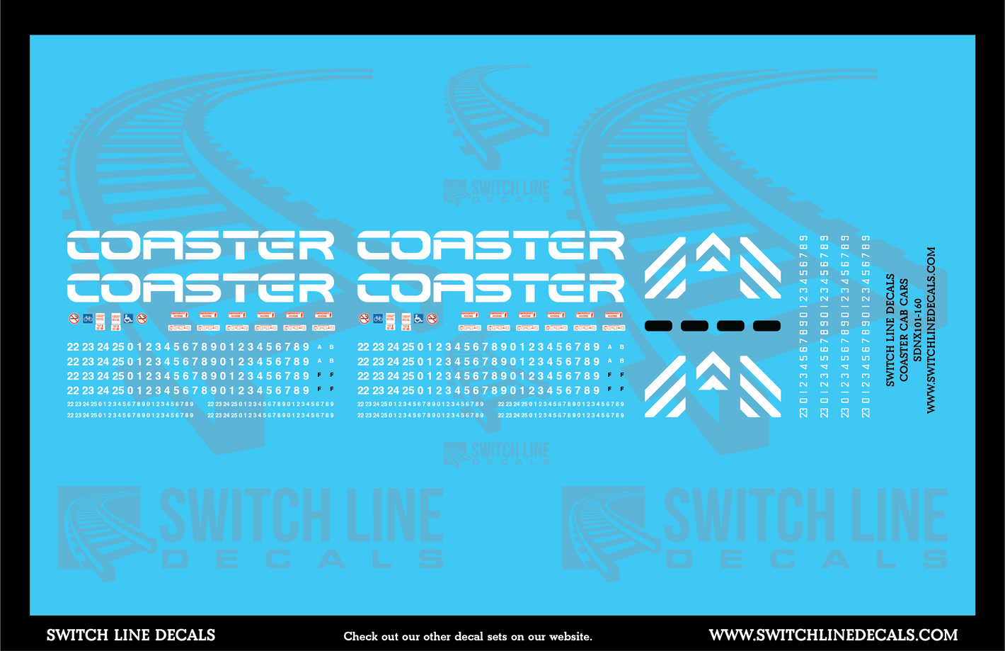 N Scale Coaster Cab Cars Decal Set