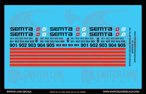 N Scale SEMTA GP 9001 - 905 Locomotive Decal Set