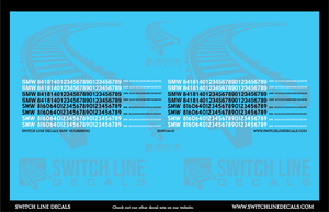 HO Scale SMW Numbering Decal Set