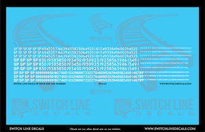 HO Scale SP Patch Box Car Numbers Decal Set