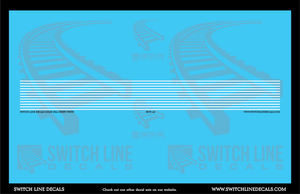 N Scale Solid White Sill Stripes Decal Set