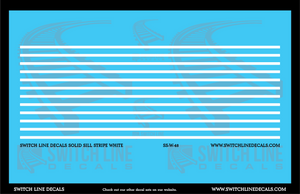 O Scale Solid White Sill Stripes Decal Set