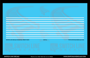 S Scale Solid White Sill Stripes Decal Set