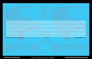 HO Scale Solid White Sill Stripes Decal Set