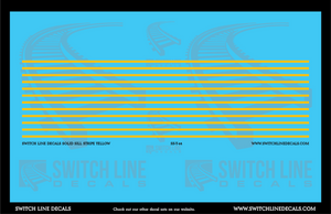 S Scale Solid Yellow Sill Stripes Decal Set