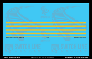 HO Scale Solid Yellow Sill Stripes Decal Set