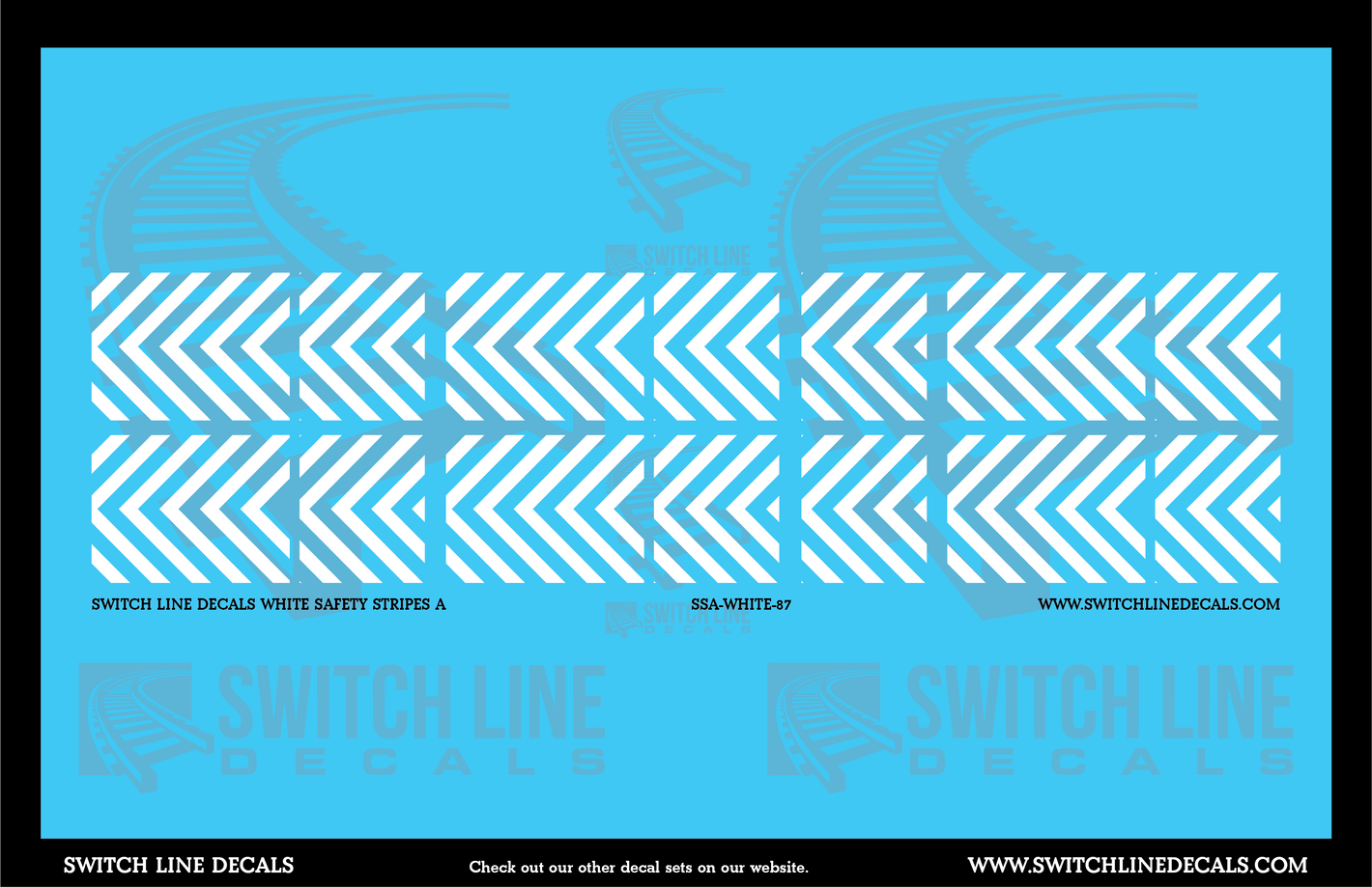 HO Scale White Safety Stripes A Decal Set