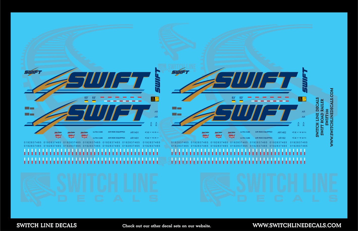 HO Scale Swift Roadrailers Decal Set