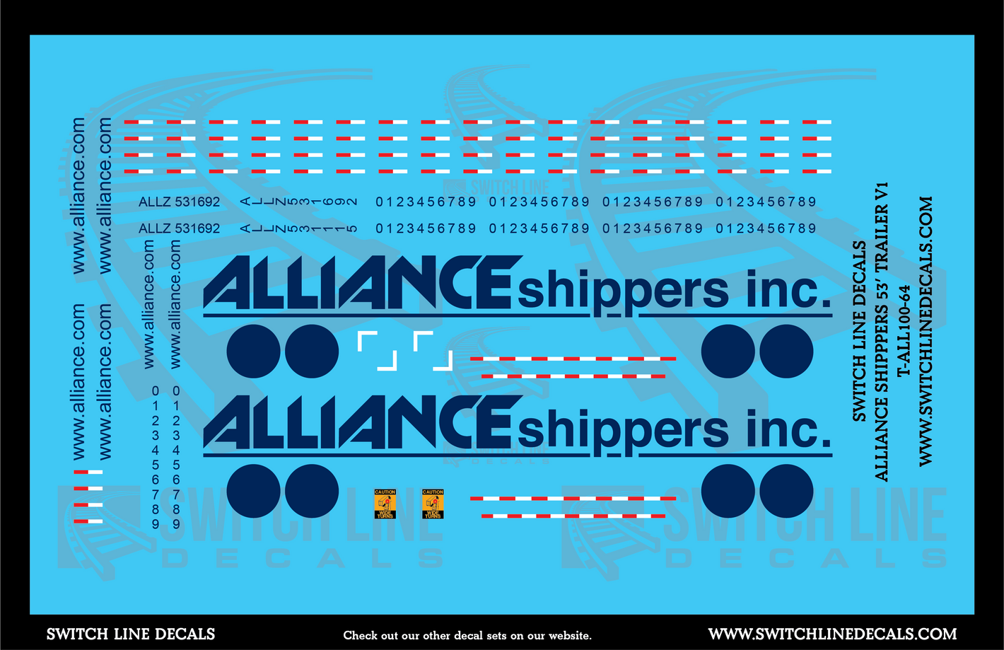 S Scale Alliance Shippers 53' Trailer V1 Decal Set