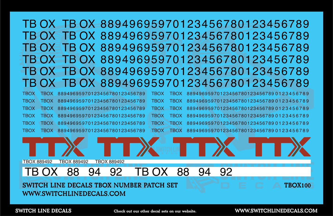 TBOX Freight Car Patching Decal Set