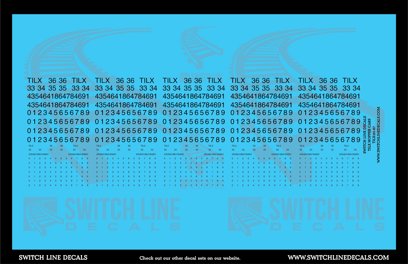 HO Scale TILX Hopper Cars Decal Set