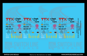 N Scale TTX On Track For A Cure Box Car 504927 Decal Set