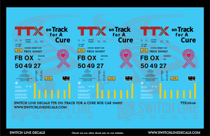 S Scale TTX On Track For A Cure Box Car 504927 Decal Set