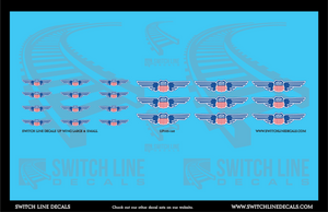 N Scale Union Pacific Wing Mix Decal Set