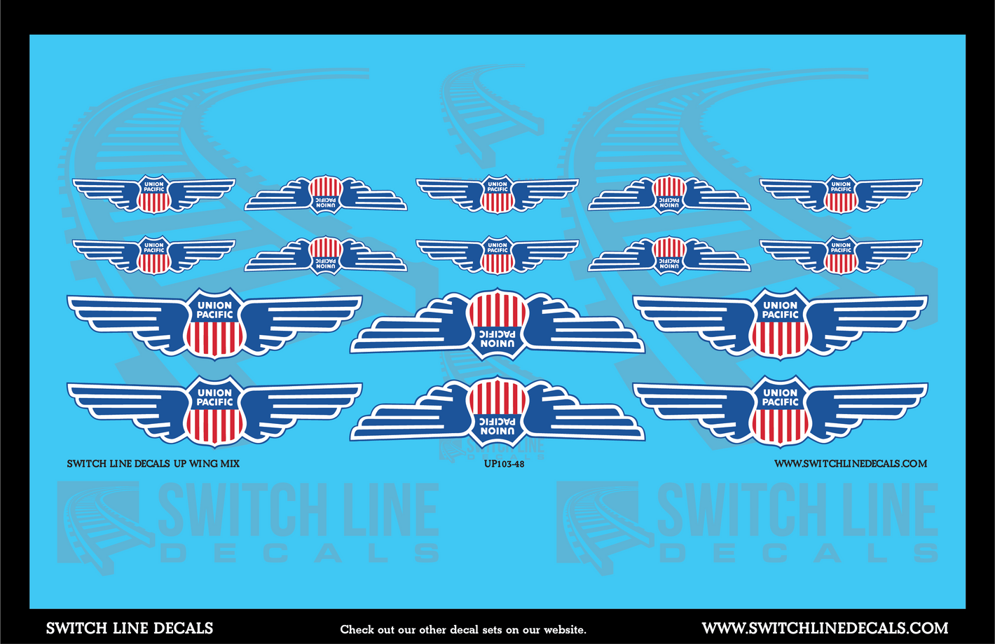 O Scale Union Pacific Wing Mix Decal Set