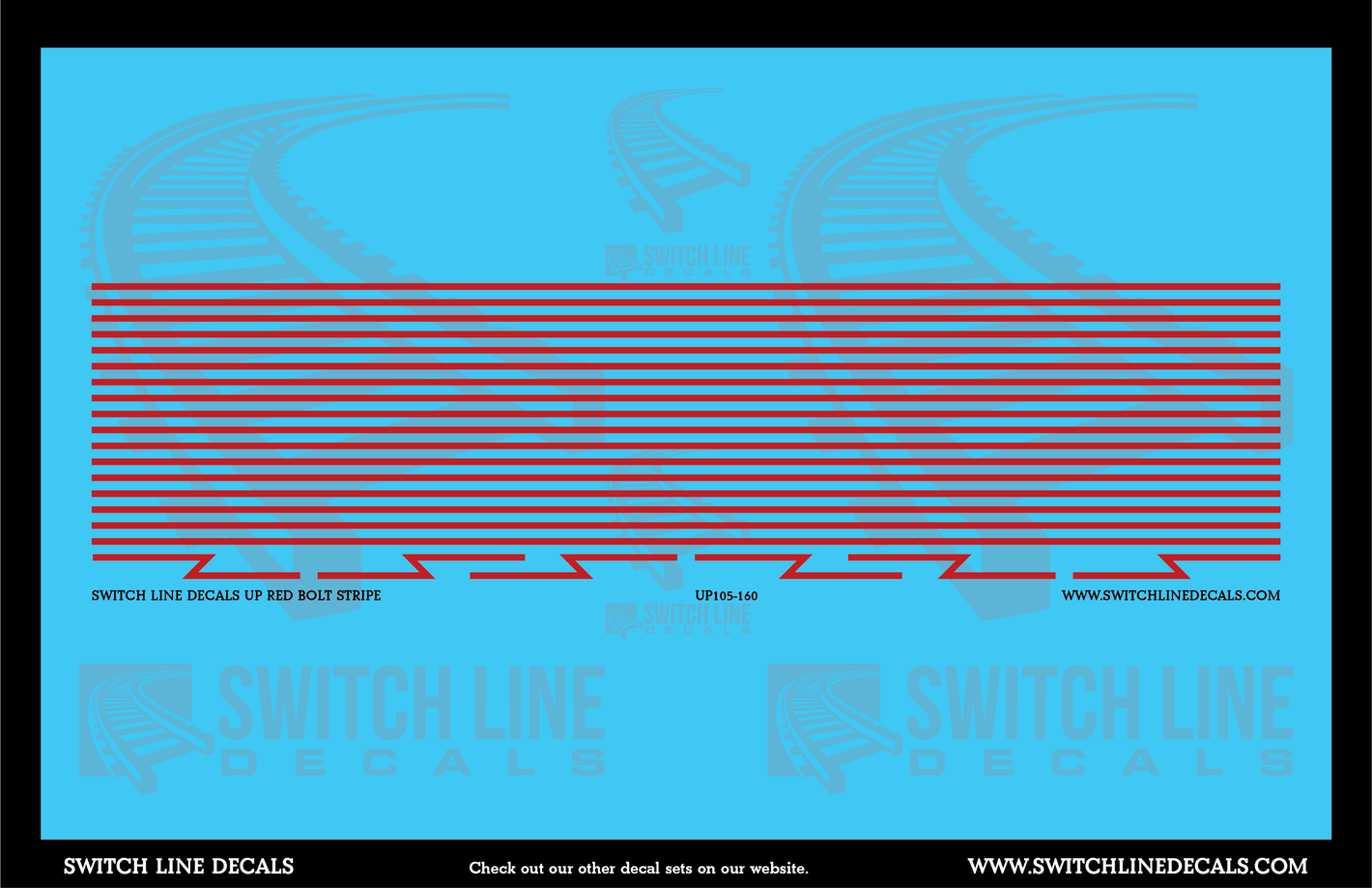 N Scale Union Pacific Red Bolt Stripe Decal Set