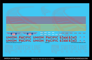 N Scale Union Pacific 6344-6343 Locomotive Decal Set