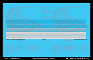 HO Scale Union Pacific Steam Stripes White Decal Set