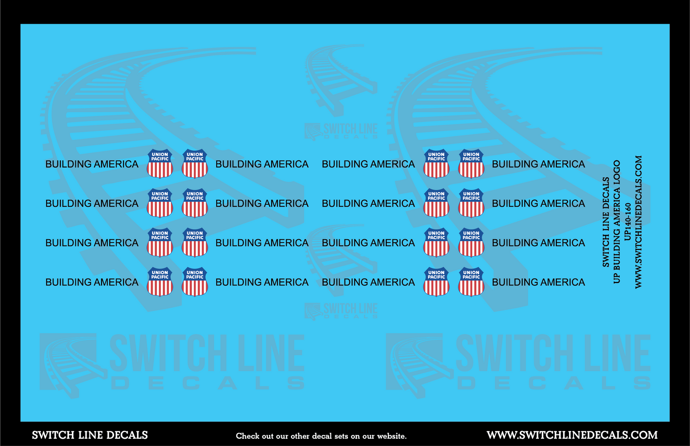 N Scale Union Pacific Building America Logo Decal Set